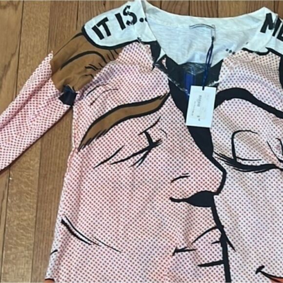 NWT Printed Artworks "Lichtenstein" Oversized Tunic Top sz.S MSRP $195 Italy - Picture 3 of 8